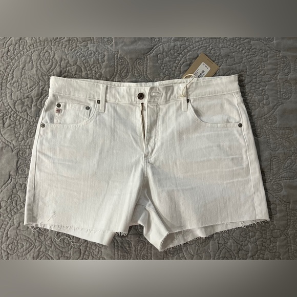 NWT AG-ED Hailey Cutoff White Boyfriend Denim Stretch Shorts Size 32 - Picture 9 of 15